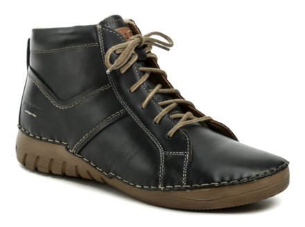 Damen Winterwanderschuhe Typ Stiefeletten mit Schnürsenkeln. Die Schuhe sind aus Naturleder, innen isoliert mit einem Futter aus weichem Pelz.