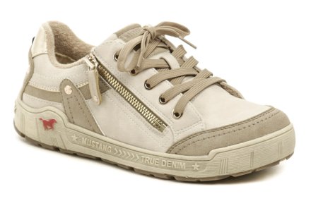 Ganzjahres-Wanderschuhe für Damen mit Schnürsenkeln und Reißverschluss, aus lederähnlichem Synthetikmaterial.