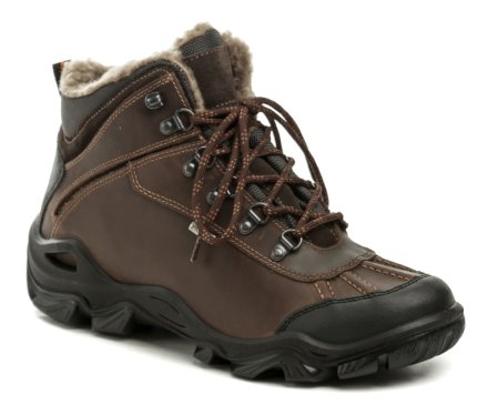 Herren-Winterstiefelette aus echtem Naturleder kombiniert mit Synthetikmaterial.