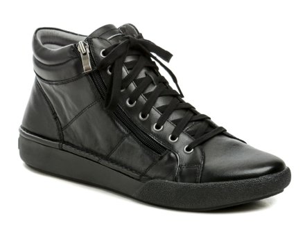 Damen Ganzjahres-Wanderschuhe Typ Stiefelette mit Schnürsenkeln und Reißverschluss. Die Schuhe sind aus Naturleder gefertigt, innen ist ein Futter aus feinem Textilmaterial.