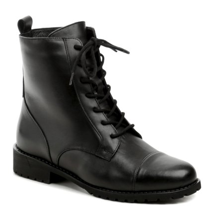 Winterwanderschuhe für Damen mit leichtem Absatz, Schnürung und Reißverschluss. Der Schuh ist aus echtem Naturleder gefertigt und innen mit Pelz gepolstert.