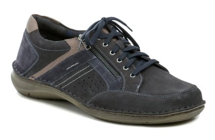 Herren Ganzjahres-Wanderschuhe mit Schnürsenkeln und 2 Reißverschlüssen. Josef Seibel Schuhe sind aus Naturleder gefertigt.