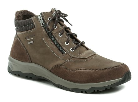 Herren Winterwanderstiefel mit Schnürung und 2 Reißverschlüssen. Josef Seibel Schuhe sind aus Naturleder gefertigt und innen mit Pelz isoliert.