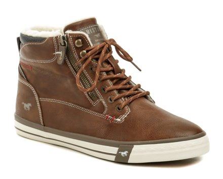 Mustang 4072-604-307 braun Herren Winterstiefel in Übergröße Herren-Winterwanderstiefel mit Schnürung und Reißverschluss, aus Synthetikmaterial.