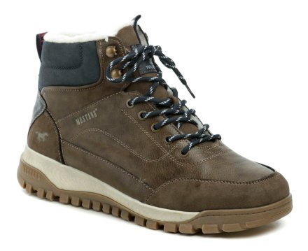 Herren-Winterwanderstiefel mit Schnürung und Reißverschluss, aus Synthetikmaterial.