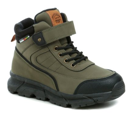 Kinder-Winter-Outdoor-Schuhe mit Reißverschluss, hergestellt aus einer Kombination von Synthetik und Textilmaterial.