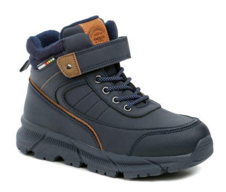 Kinder-Winter-Outdoor-Schuhe mit Reißverschluss, hergestellt aus einer Kombination von Synthetik und Textilmaterial.