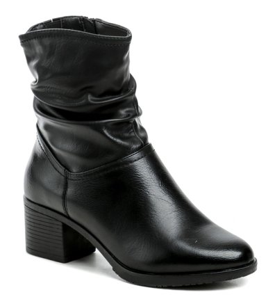 Damen-Winterwanderstiefel mit Absatz und Reißverschluss, aus Synthetikmaterial, innen isoliert mit Textilpelzbesatz.