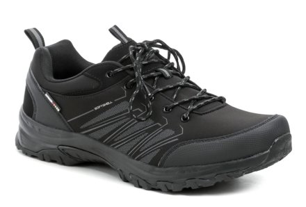 Ganzjahres-Wander- und Outdoor-Schuhe mit Schnürung, aus Softshell-Textilmaterial.