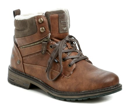Herren-Winterwanderstiefel mit Schnürung und Reißverschluss, aus Synthetikmaterial.