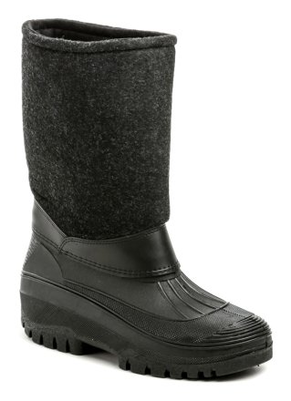 Wasserdichte, knöchelhohe Herren-Winter-Freizeitstiefel aus einer Kombination von Synthetik- und Textilmaterial, innen mit Textilmaterial isoliert.