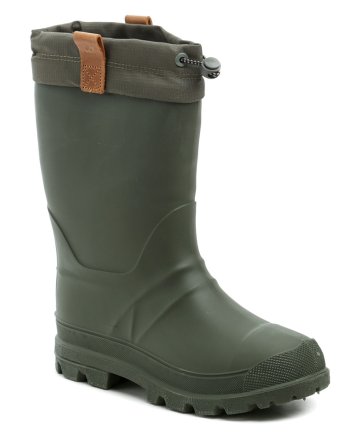 Wasserdichte hohe Winterstiefel für Frauen, Typ Gummistiefel. Die Schuhe sind aus synthetischem Kautschuk hergestellt, der resistent gegen Öle und Säuren ist. Innen isoliert bis zu -40°C.