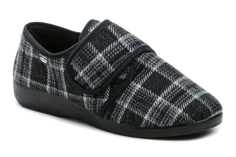Rogallo 4340-203 schwarzer Würfel Herren Winter Hausschuhe | ARNO-schuhe.de – Schuhe mit Tradition