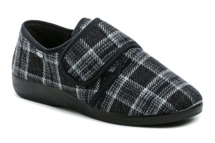 Herren Winter Hausschuhe Gesundheitsschuhe mit Klettverschluss, aus Textilmaterial.
