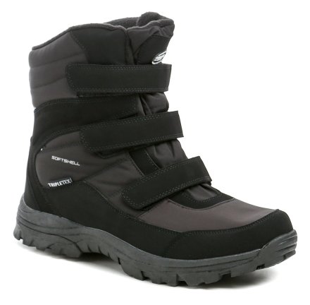 Herren-Winter-Outdoor-Stiefel mit Klettverschluss, aus einer Kombination von synthetischem und textilem Softshell Waterproof-Material mit TripleTex-Membran.