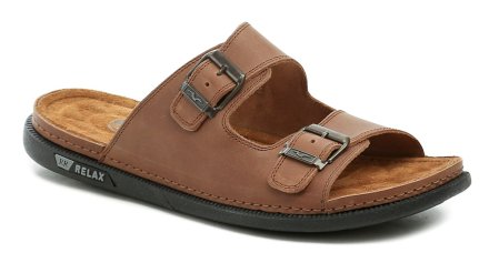 Sommerliche Herren-Lederschuhe mit zwei Schnallenriemen aus echtem Naturleder.