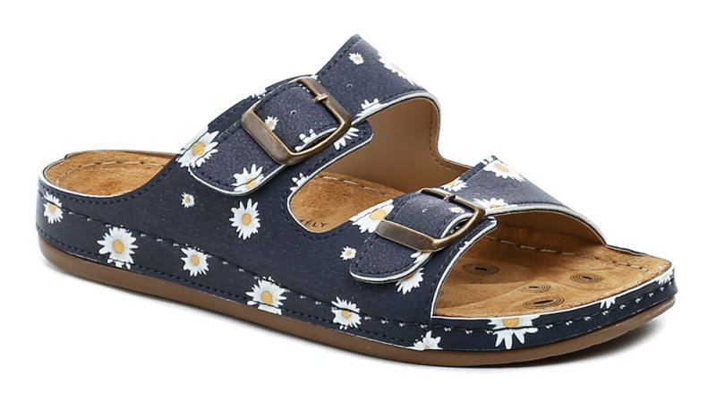 Medi Line S182-002 blaue Blume Damen Gesundheit Hausschuhe | ARNO-schuhe.de – Schuhe mit Tradition