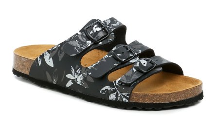 Damen-Heim- und Slipper-Gesundheitsschuhe aus echtem Naturleder in Kombination mit Textil und Synthetik.