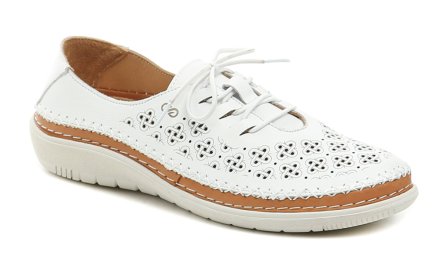 Sommerliche Wanderschuhe für Frauen mit Schnürsenkeln. Die Schuhe sind aus echtem Naturleder gefertigt.