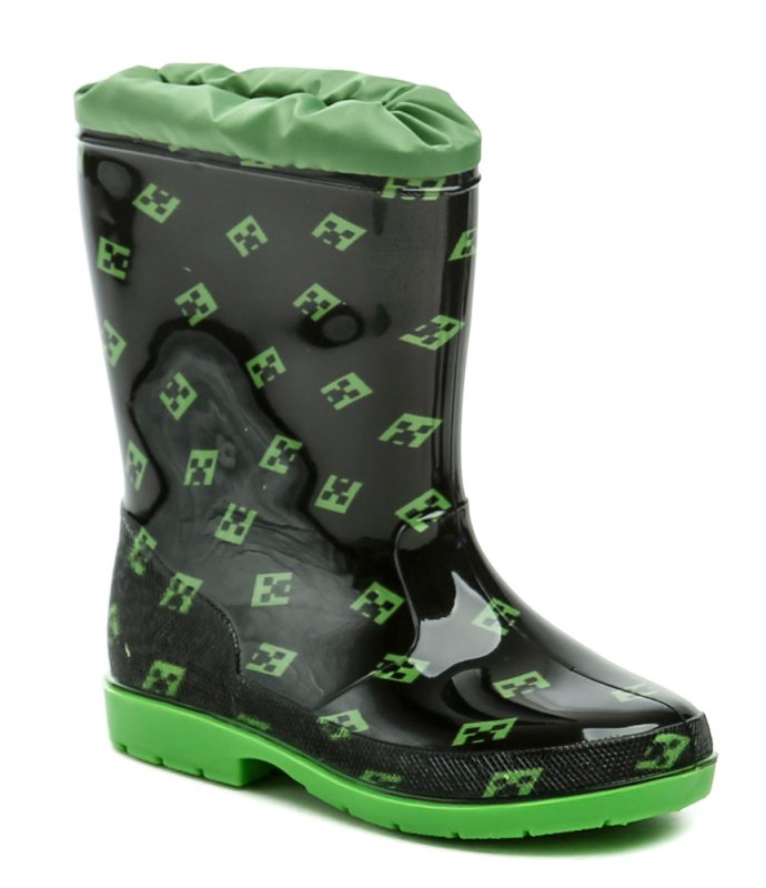 Wojtylko 5G5075C schwarz und grün Kinder Minecraft Gummistiefel | ARNO-schuhe.de – Schuhe mit Tradition