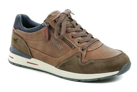 Ganzjahres-Wanderschuhe für Herren mit Schnürverschluss und Reißverschluss, aus lederähnlichem Synthetikmaterial. 