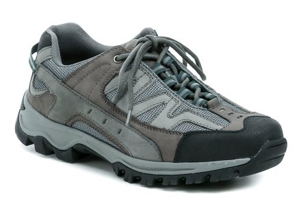 Ganzjahres-Wander- und Sportschuhe für Damen mit Schnürung, aus echtem Naturleder in Kombination mit Textil und Synthetik.