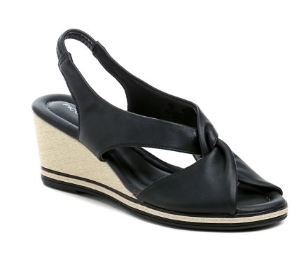 Damen-Sommer-Gesundheits-Walking-Schuhe auf einem niedrigen Keil mit einer losen Spitze und Ferse. Die Schuhe sind aus hochwertigem Synthetikmaterial und gepolstertem Textilfutter gefertigt. Spezielle BUNION-Behandlung - weiches Material im Zehengelenkbereich.