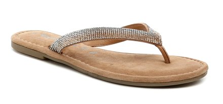 Sommerliche Wander- und Freizeitschuhe für Damen aus echtem Naturleder, mit Griff zwischen den Zehen.