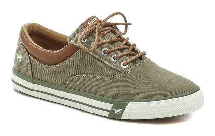 Ganzjahres-Schnürschuhe für Herren aus Textilmaterial in Kombination mit Synthetik-Lederteilen.