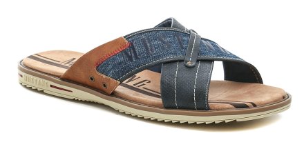 Herren-Sommer-Wanderschuhe mit loser Spitze und Ferse von Mustang, aus Kunstleder kombiniert mit Textilmaterial.