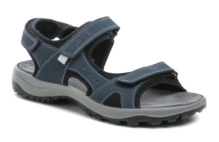 Sommerliche Damen-Ledersandalen mit Klettverschluss.