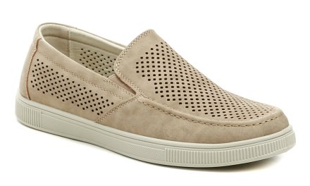 Sommerliche Herren-Wanderschuhe aus synthetischem Material mit einer Innensohle aus echtem Leder.
