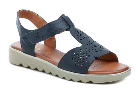 Damen-Sommer-Wanderschuhe, Weite H, Typ Sandale mit Klettverschluss über dem Knöchel. Das Schuhwerk ist aus synthetischem Material hergestellt.