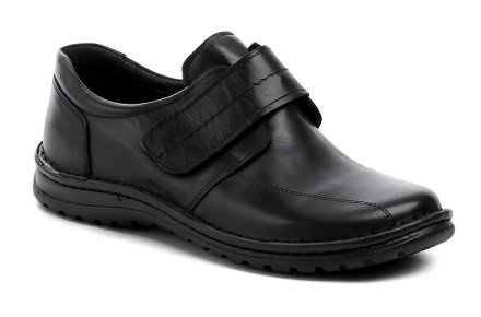 Ganzjährige Herren-Wanderschuhe mit Klettverschluss, aus echtem Naturleder.