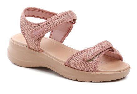 Damen-Sommer-Wandersandalen mit Klettverschluss, aus Textilmaterial.