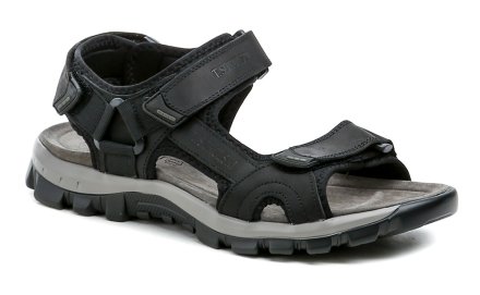 Sommerliche Herren-Ledersandalen mit Klettverschluss, aus echtem Naturleder.