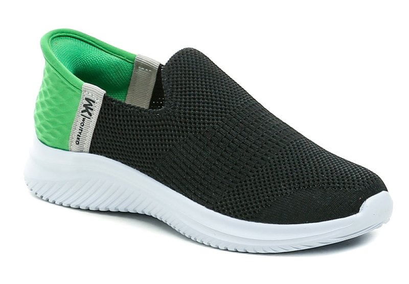 Wojtylko 5A25387C Schwarz-grüne Turnschuhe für Jungen zum Hineinschlüpfen | ARNO-schuhe.de – Schuhe mit Tradition