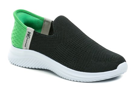 Sommerliche Wander- und Sportschuhe für Jungen mit Slip-in-Technologie. Die Schuhe sind aus Textilmaterial mit Memory-Foam-Einlegesohle hergestellt.