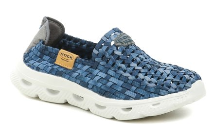 Die originellen Damen-Sommer-Wander- und Freizeit-Gummischuhe Rock Spring aus textilem Material, das aus Gummibändern hergestellt ist.
