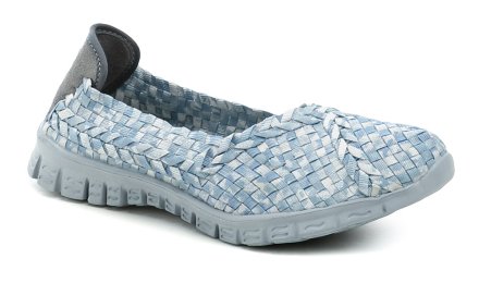 Die originellen Damen-Sommer-Wander- und Freizeit-Gummischuhe Rock Spring aus Textilmaterial, das aus Gummibändern hergestellt ist.