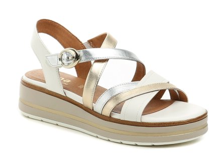 Damen-Sommer-Walking-Sandalen auf einem Plateau mit einem Klettverschluss über dem Knöchel. Schuhe aus synthetischem Material.