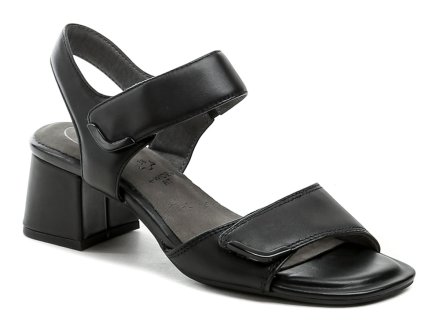 Damen-Sommer-Walking-Sandalen mit Absatz und Klettverschluss über dem Knöchel, aus echtem Leder.