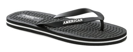 Sommerliche Freizeit-Schlupfschuhe aus Synthetikmaterial mit einem Griff zwischen den Zehen.