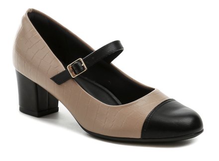 Damen-Ganzjahres-Wanderschuhe mit mittlerem Absatz und runder Spitze mit Riemen über dem Spann, aus hochwertigem Synthetikmaterial mit bequemer Innensohle.