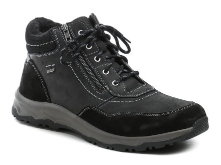 Herren-Winterstiefeletten mit Schnürsenkeln und 2 Reißverschlüssen. Josef Seibel Schuhe sind aus Naturleder gefertigt und mit flauschigem Fell mit TopDryTex-Membran isoliert.