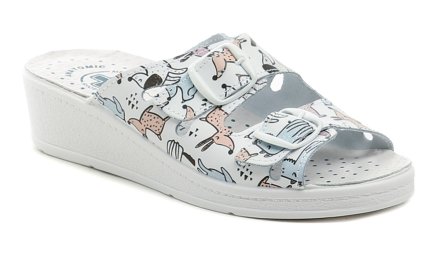 Sommerliche Freizeit- und Gesundheitskeilschuhe für Damen aus echtem Naturleder.