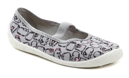 Sommerliche Freizeitschuhe für Kinder mit Riemen über dem Spann, aus Textilmaterial und einer Innensohle aus echtem Leder.