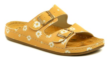 Damen Sommer Freizeit- und Gesundheits-Schlupfschuhe aus echtem Natur- und Kunstleder mit verstellbarem Ristriemen.
