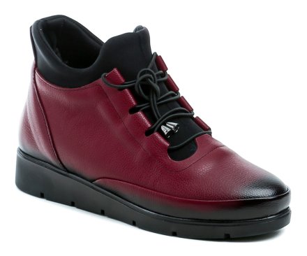 Damen-Ganzjahres-Wanderschuhe mit Reißverschluss. Die Schuhe sind aus echtem Leder gefertigt und innen mit einem Textilfutter ausgestattet.