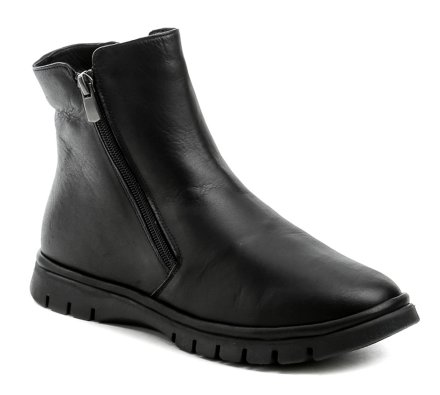 Damen Winterwanderschuhe mit 2 Reißverschlüssen. Die Schuhe sind aus echtem Leder gefertigt und innen mit weichem, flauschigem Fell isoliert.